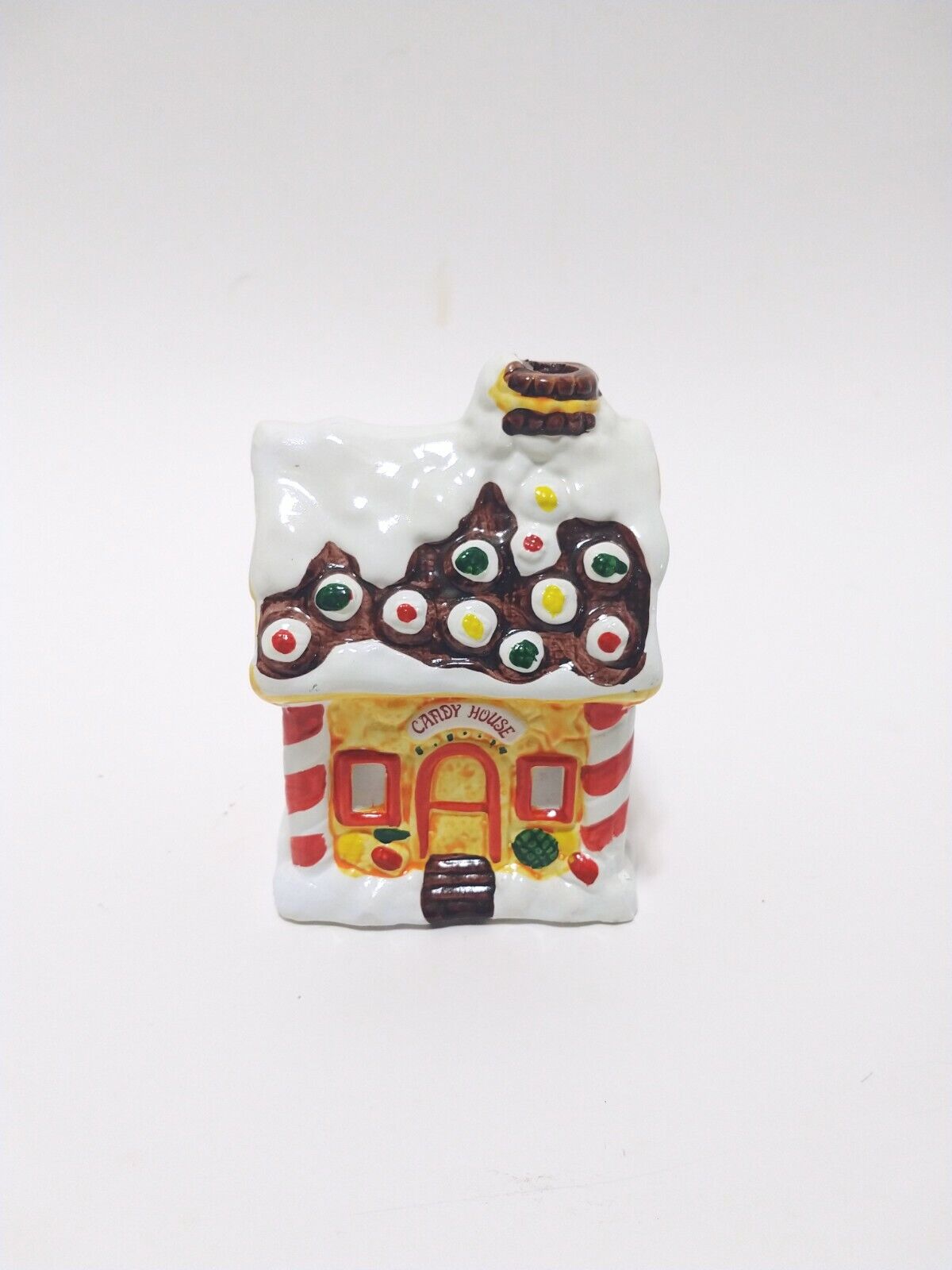 JSNY Holiday Village Ceramic Candle Holder - Candy House