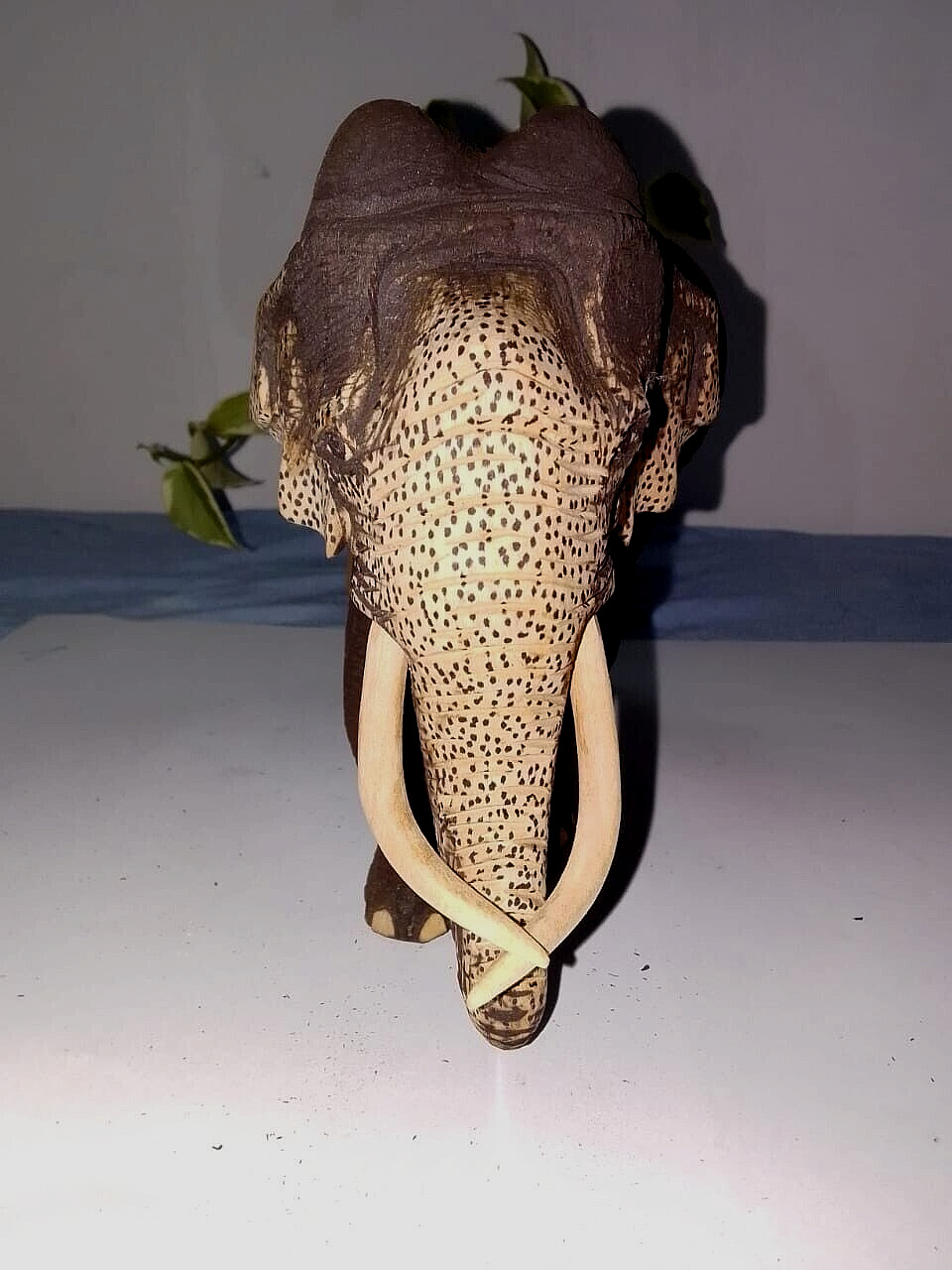 Handmade wooden Elephant Sculpture statue Lucky Hand Carved Wooden Figurine