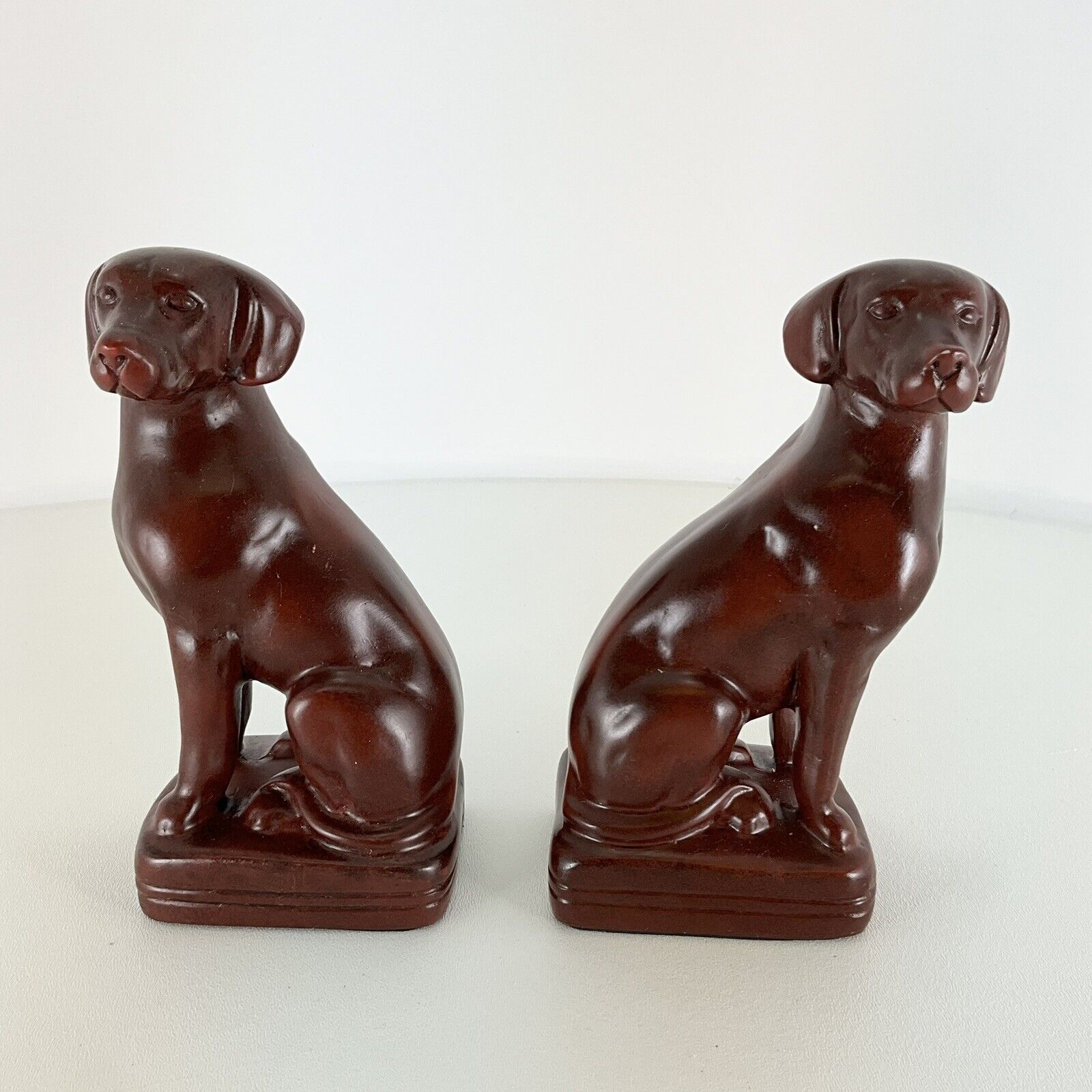 Pair Of Vintage Wooden Labrador Retriever Vizsla Bookends Great For Father’s Day