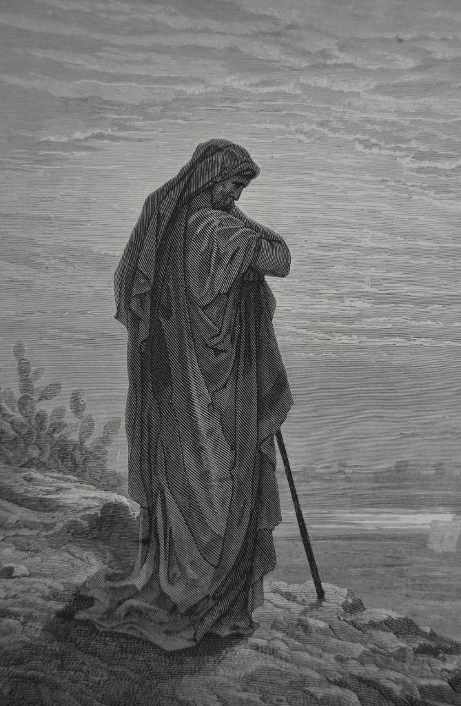 Antique Religious Art Print 1880 Gustave Dore The Prophet Amos Victorian Era