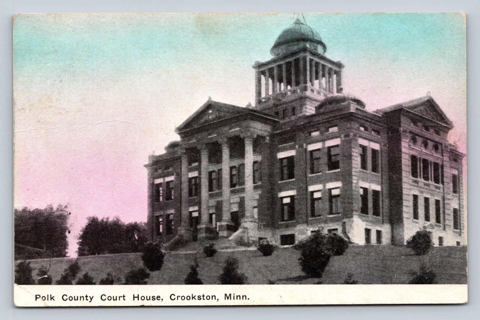 c1911 Crookston Minnesota MN Polk County Court House ANTIQUE Postcard
