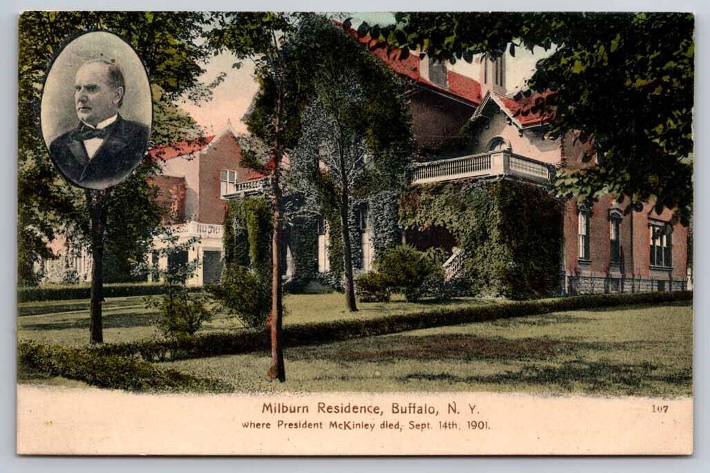 eStampsNet - President McKinley Died Milburn Residence Buffalo NY Postcard