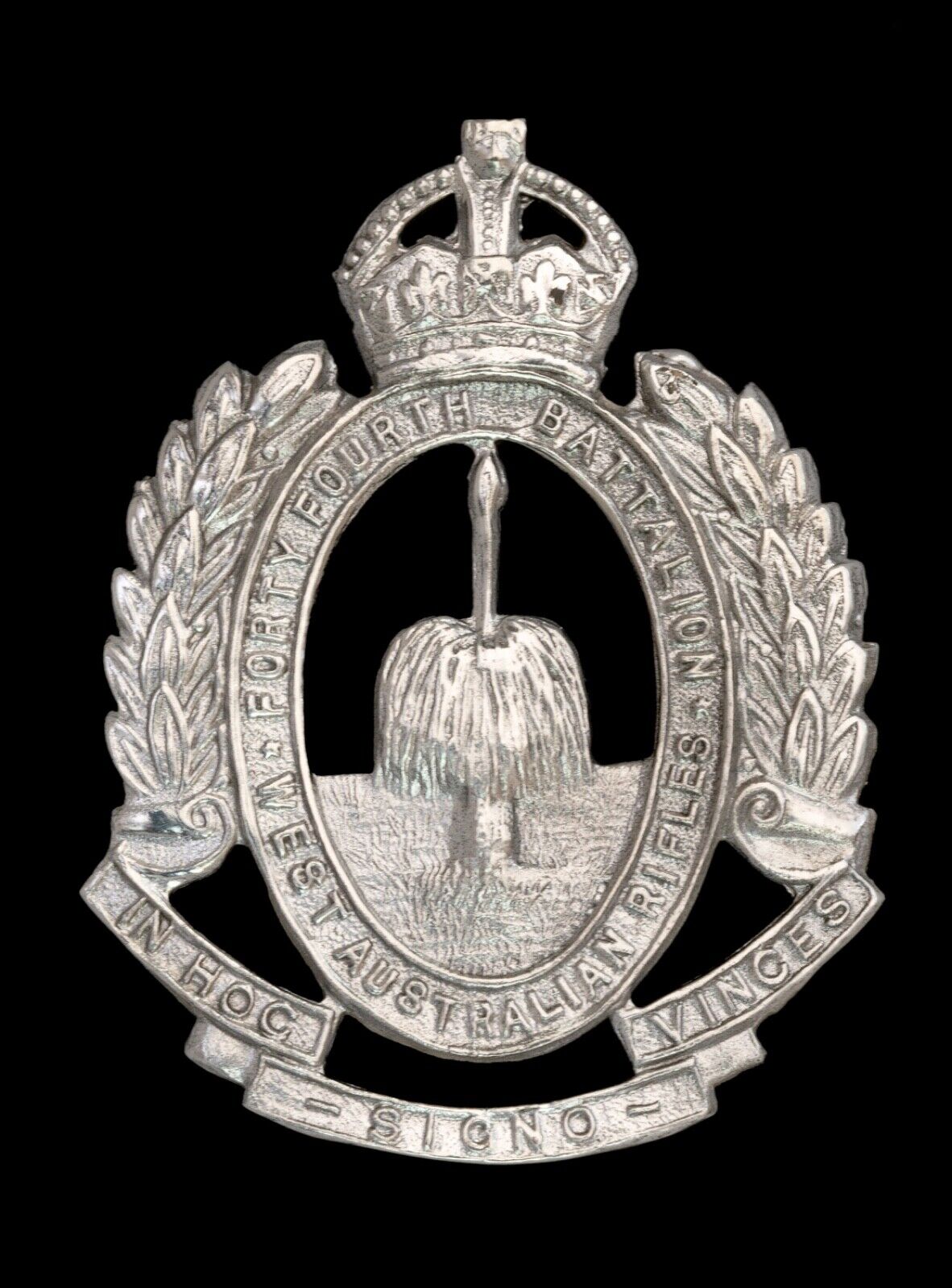 44th Australian BN West Australian Rifles Cap Badge Hallmarked Silver
