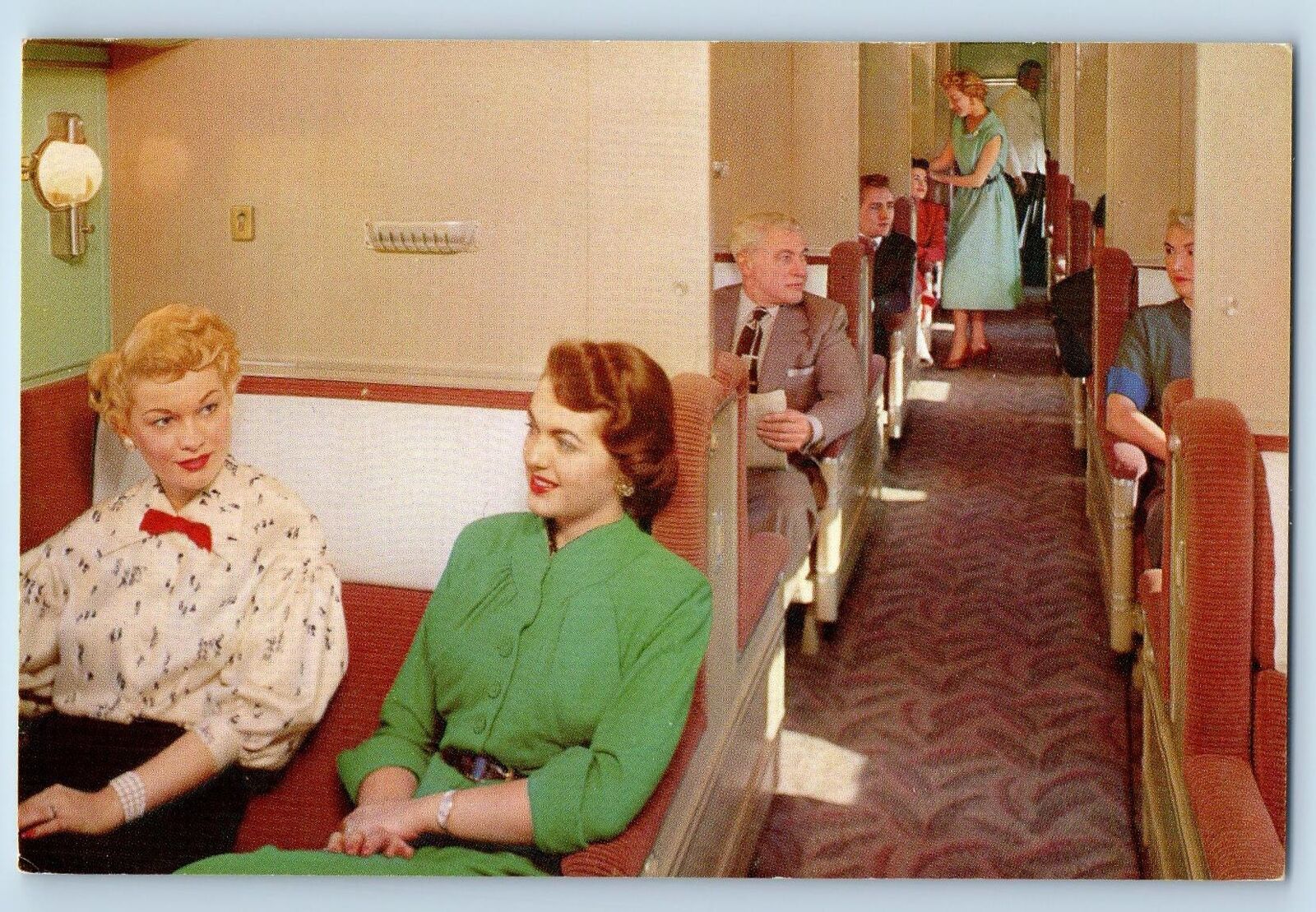 c1950\'s The Astra Dome Observation Lounge Train Union Pacific Railroad Postcard