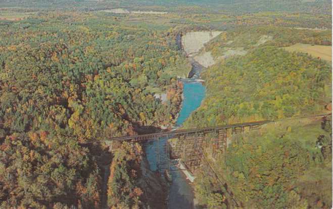 Aerial View of Genesee River Gorge - Letchworth NY, New York