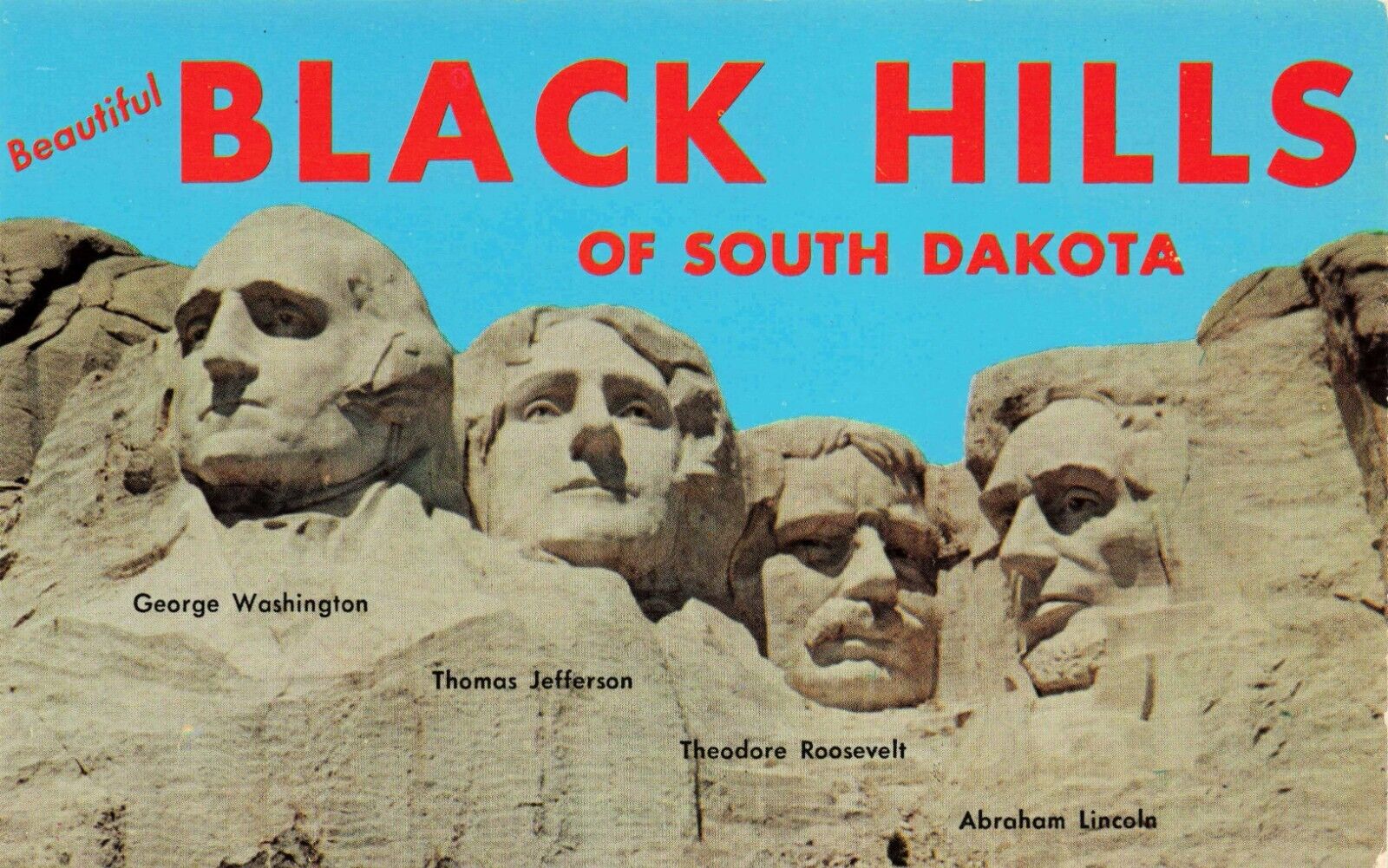 Postcard Beautiful Black Hills of South Dakota Mt. Rushmore SD Vintage