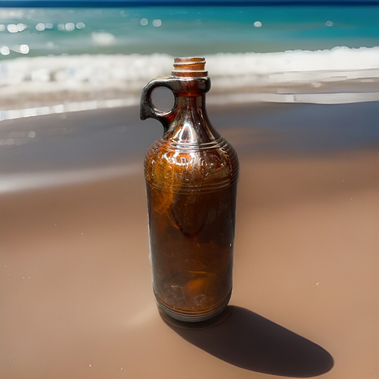 Vintage c1940 Javex Clorox Empty Brown Bottle Canada Without Cap Lake Ontario