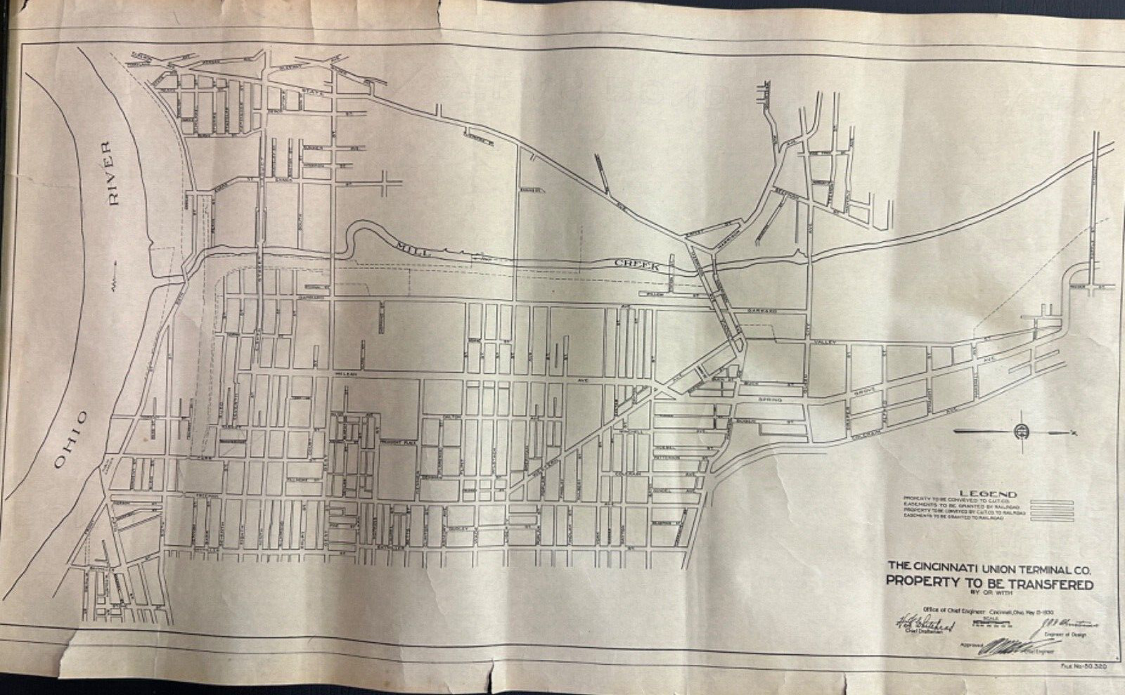 Map/Blueprint of Cincinnati Ohio Union Terminal 12inchX 21 inches