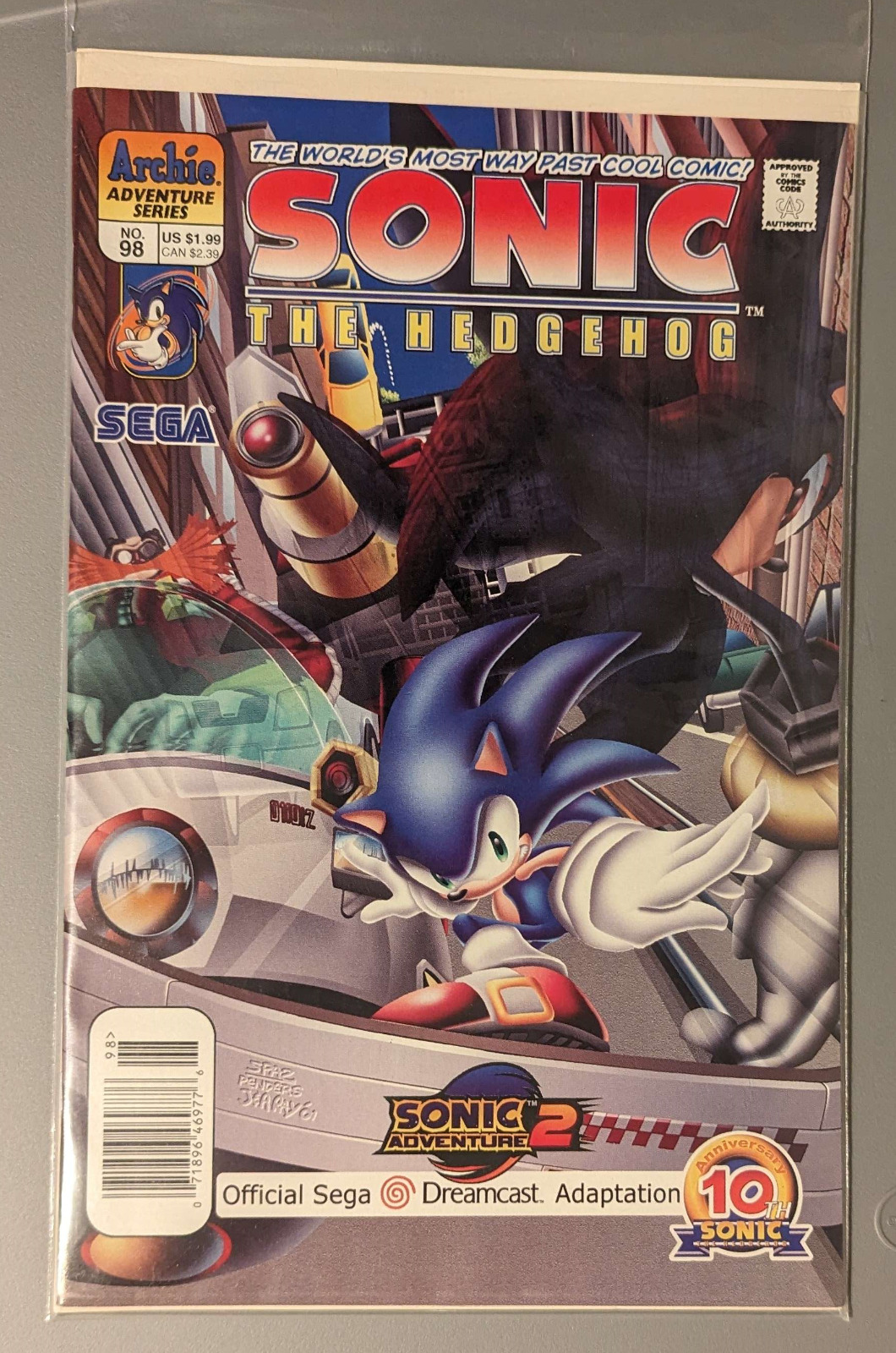 Sonic The Hedgehog Issue #98, 1st Shadow Appearance, Archie Comics VF 2001