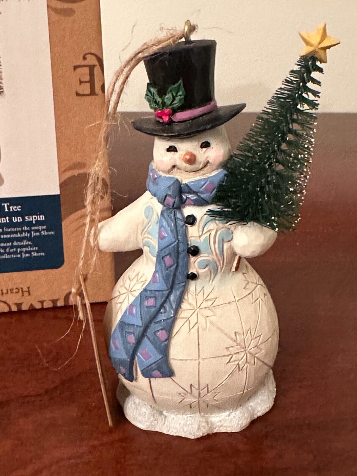 Jim Shore Ornament Snowman Holding Tree New