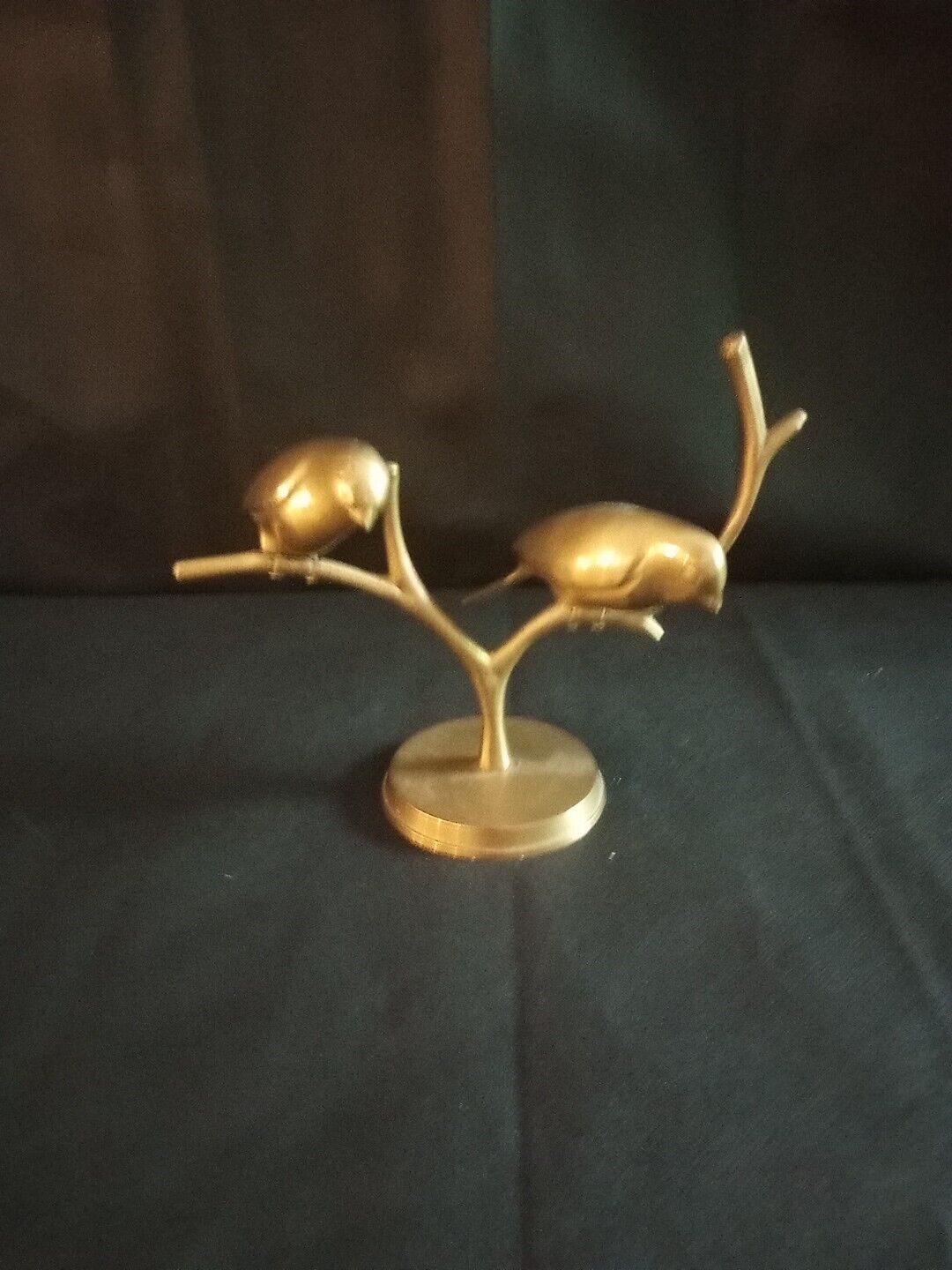 MCM Mid Century Modern Brass Birds On Branch Sculpture Nature 