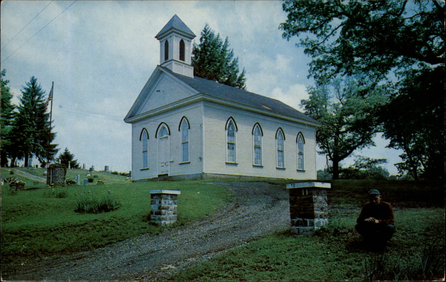 Confluence Pennsylvania Turkeyfoot Reg Baptist Church mailed 1960 postcard