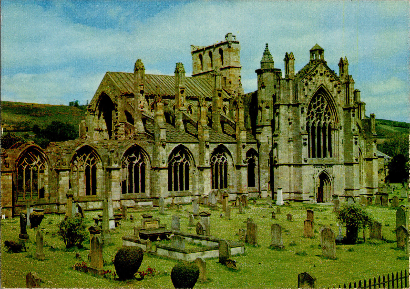 Vintage Postcard - Melrose Abbey The Abbey Church Scotland