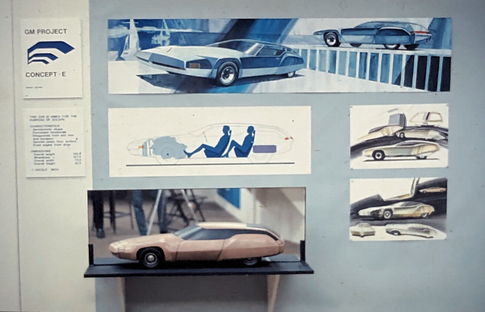 35MM Vintage Photo Slide Concept Car Prototype Design Sketch Illustration