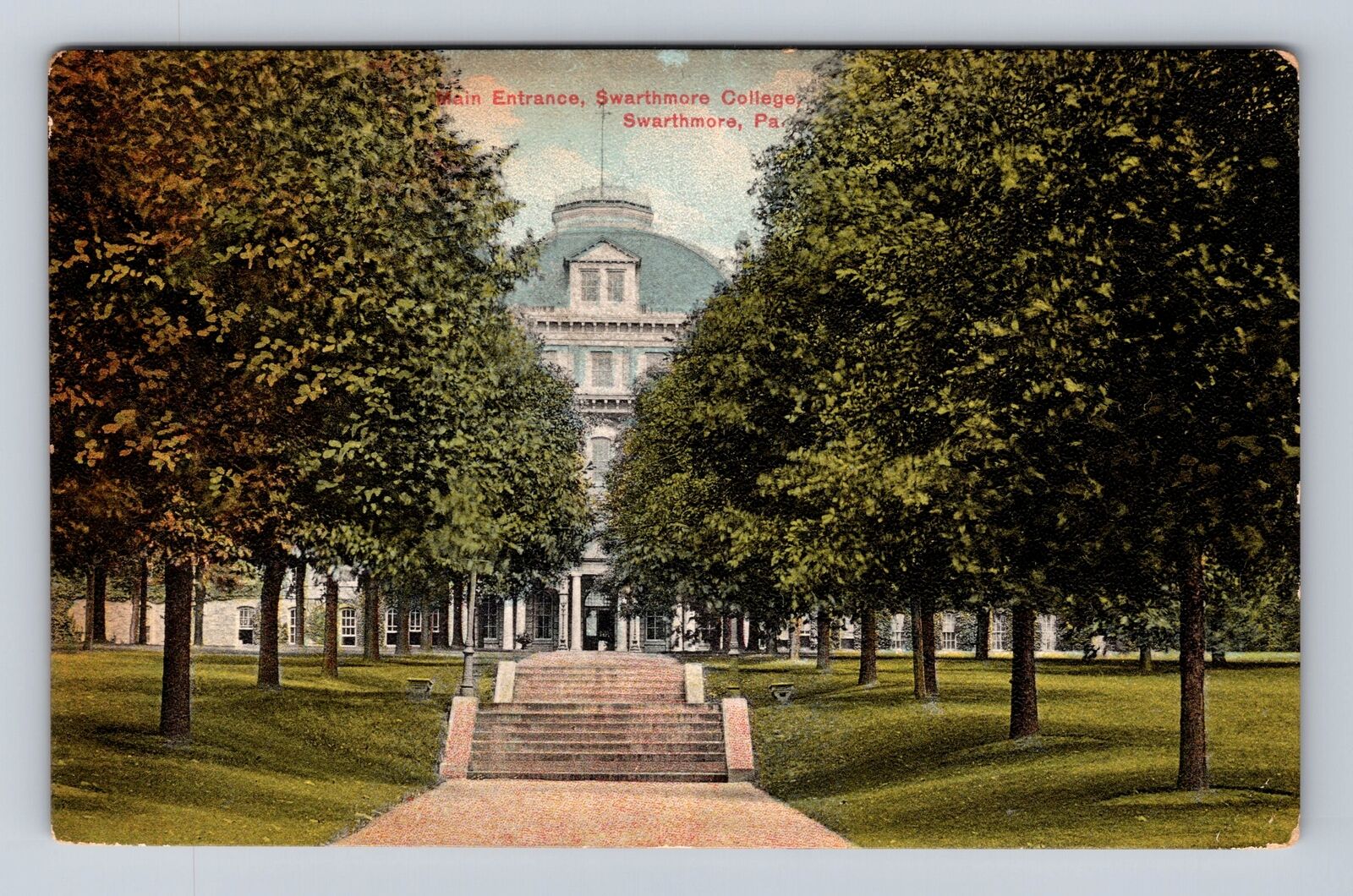 Swarthmore PA-Pennsylvania, Swarthmore College, Entrance Vintage Postcard