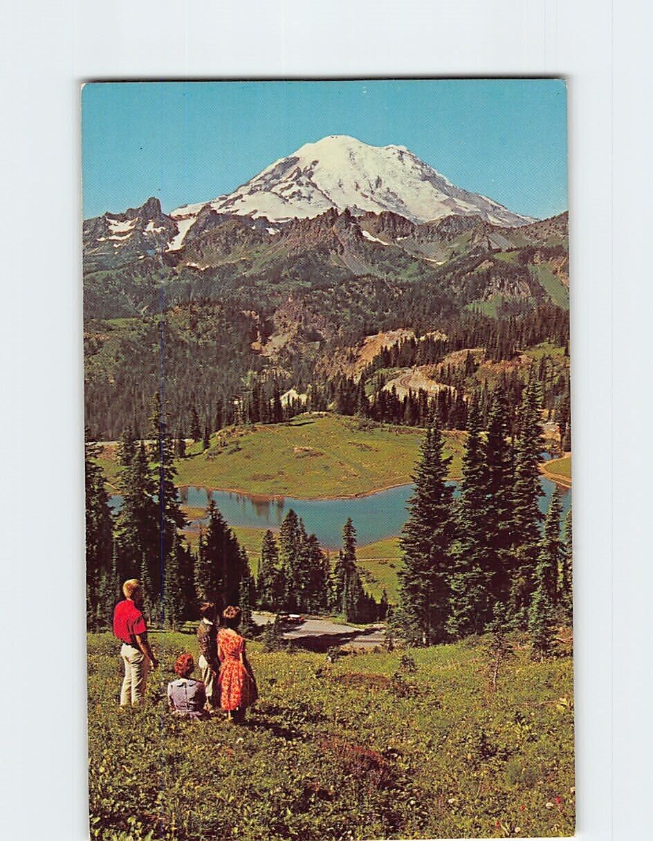 Postcard Mount Rainier And Tipsu Lake Chinook Pass Washington USA