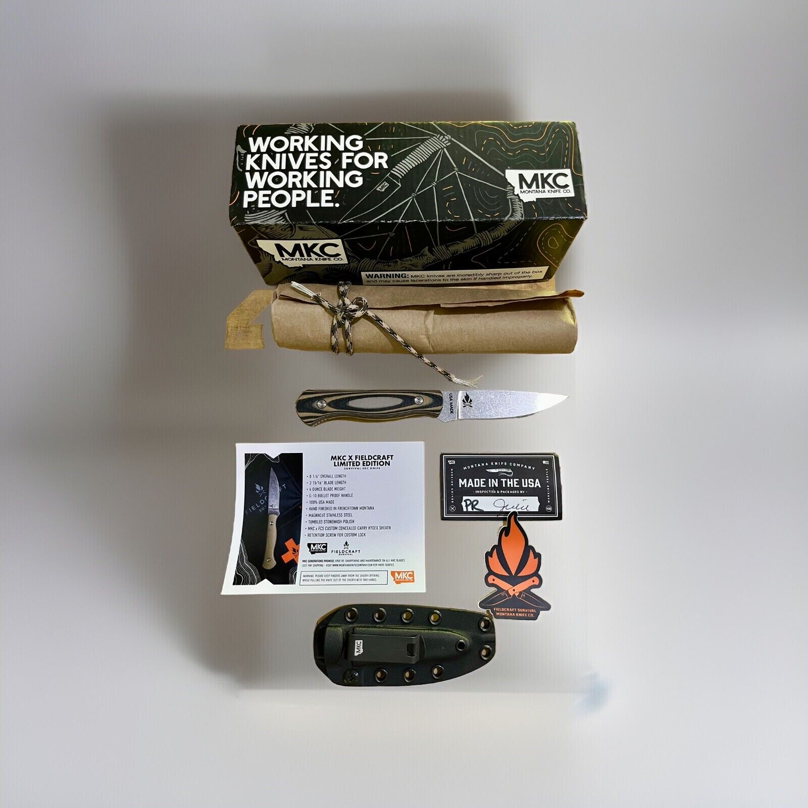 Montana Knife Company, MKC X Fieldcraft Survival EDC Knife, Rare Limited Edition