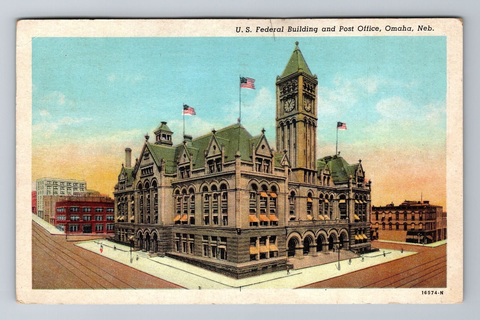 Omaha NE-Nebraska, U.S. Federal Building, c1949 Antique Vintage Postcard