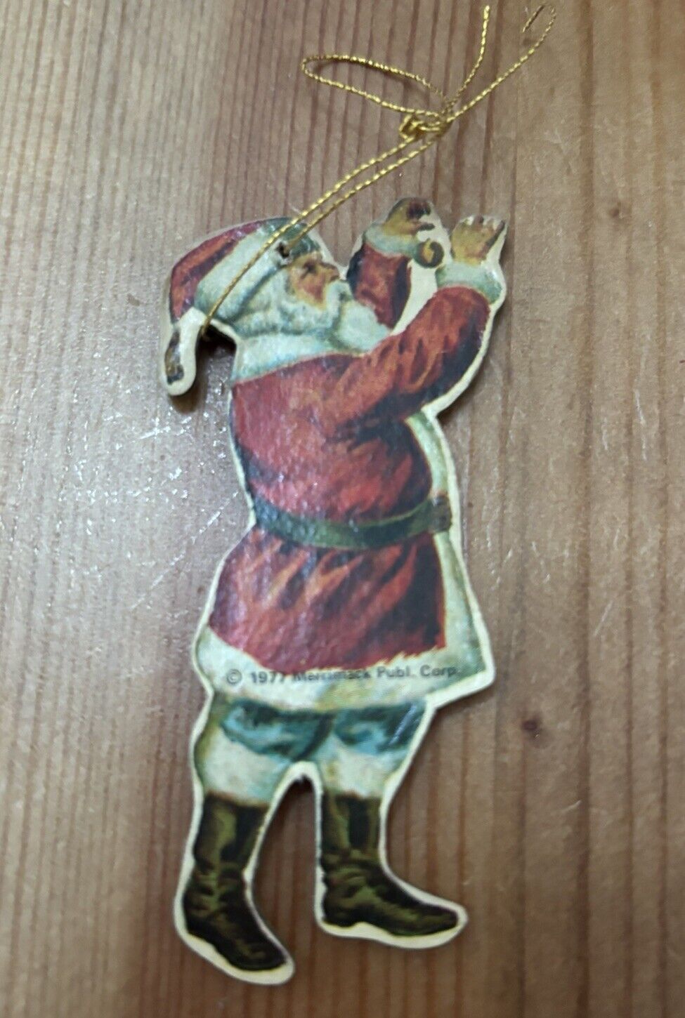 Vintage 1977 Merrimack Santa Clause  Double Sided Christmas Ornament