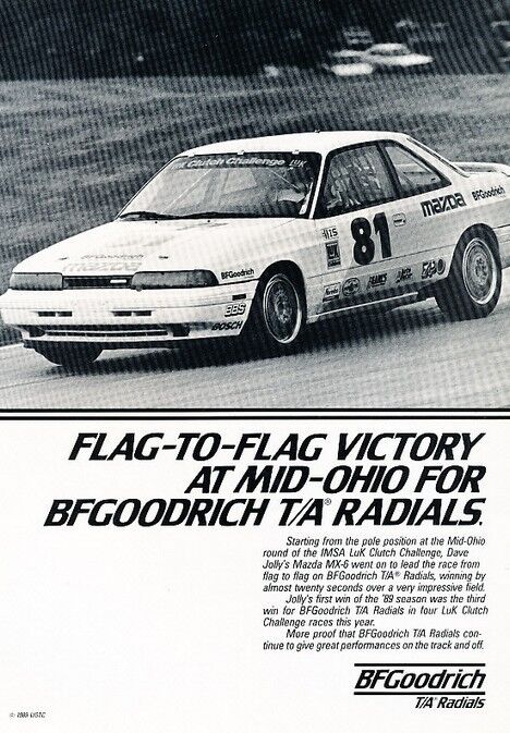 1989 Mazda Mx-6 IMSA Race Original Advertisement Print Car Ad J528