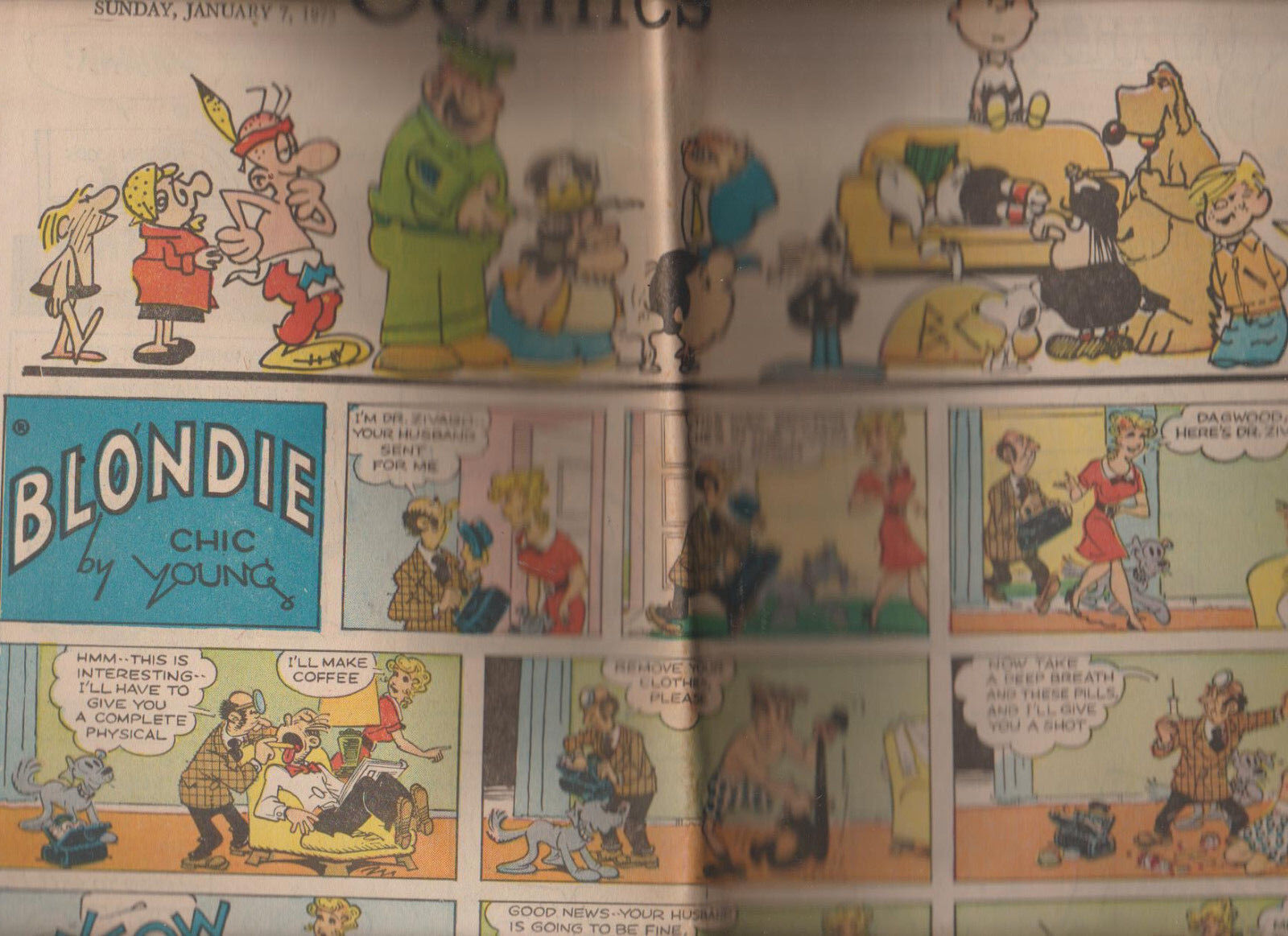 Sunday Comics January 7 1973 Rochester Democrat & Chronicle Blondie Peanuts