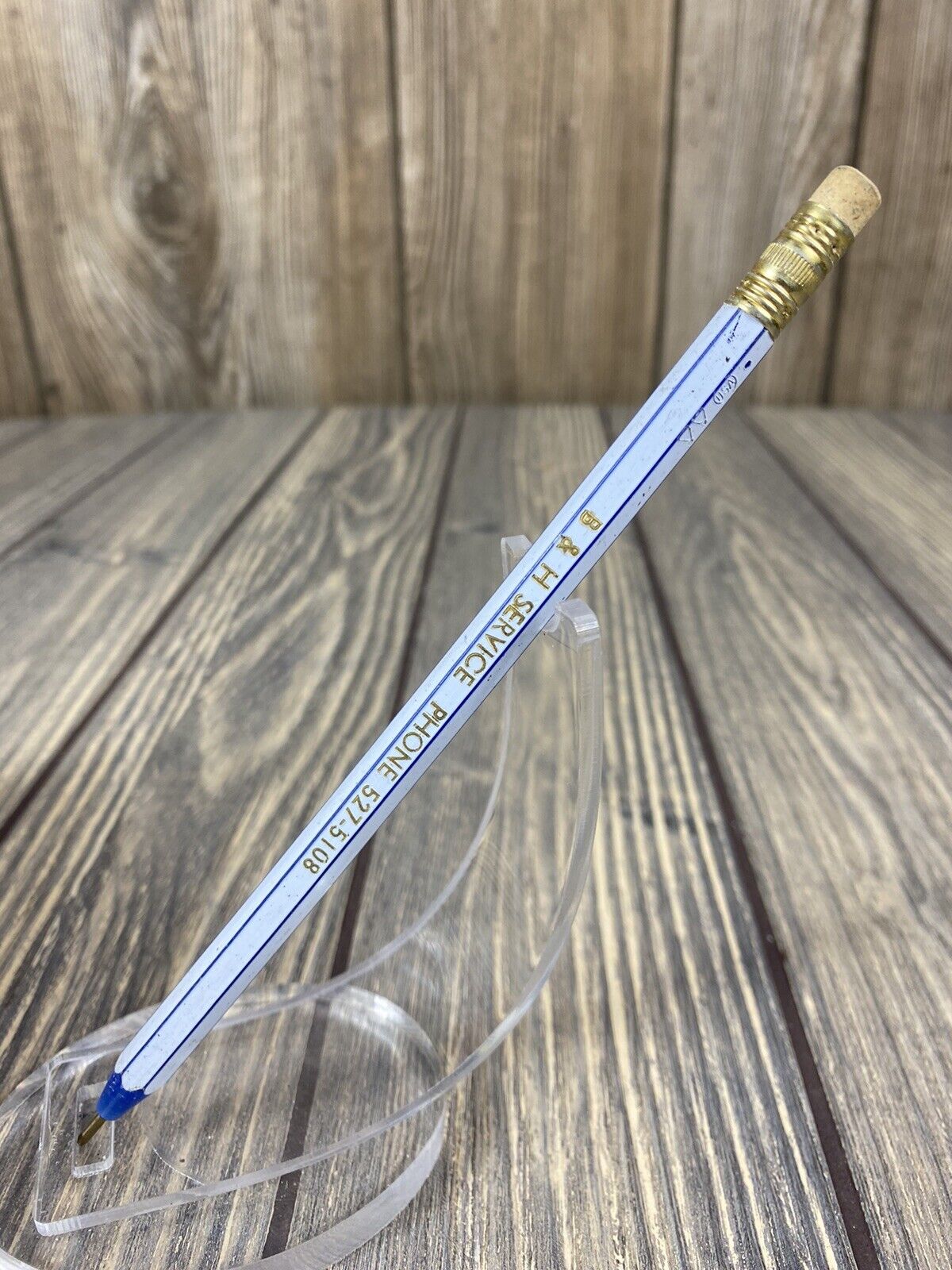 Vintage B & H Service Pen With Eraser Advertisement