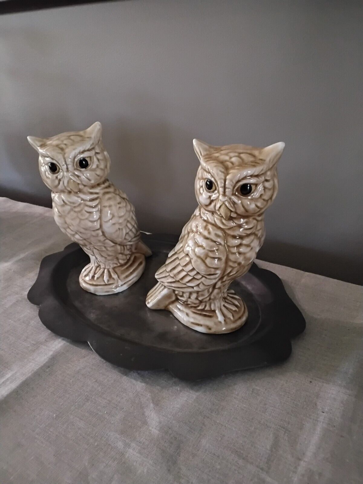 Vintage Pair Of Ceramic Owl Figurines