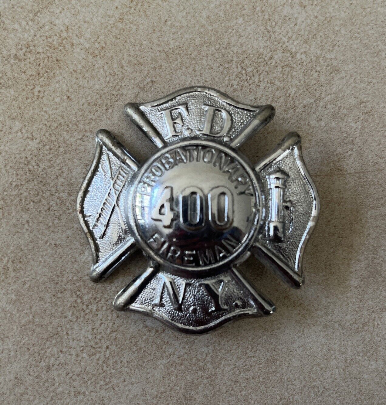 Vintage City Of New York FDNY Probationary Fireman Badge NYC RARE & Obsolete