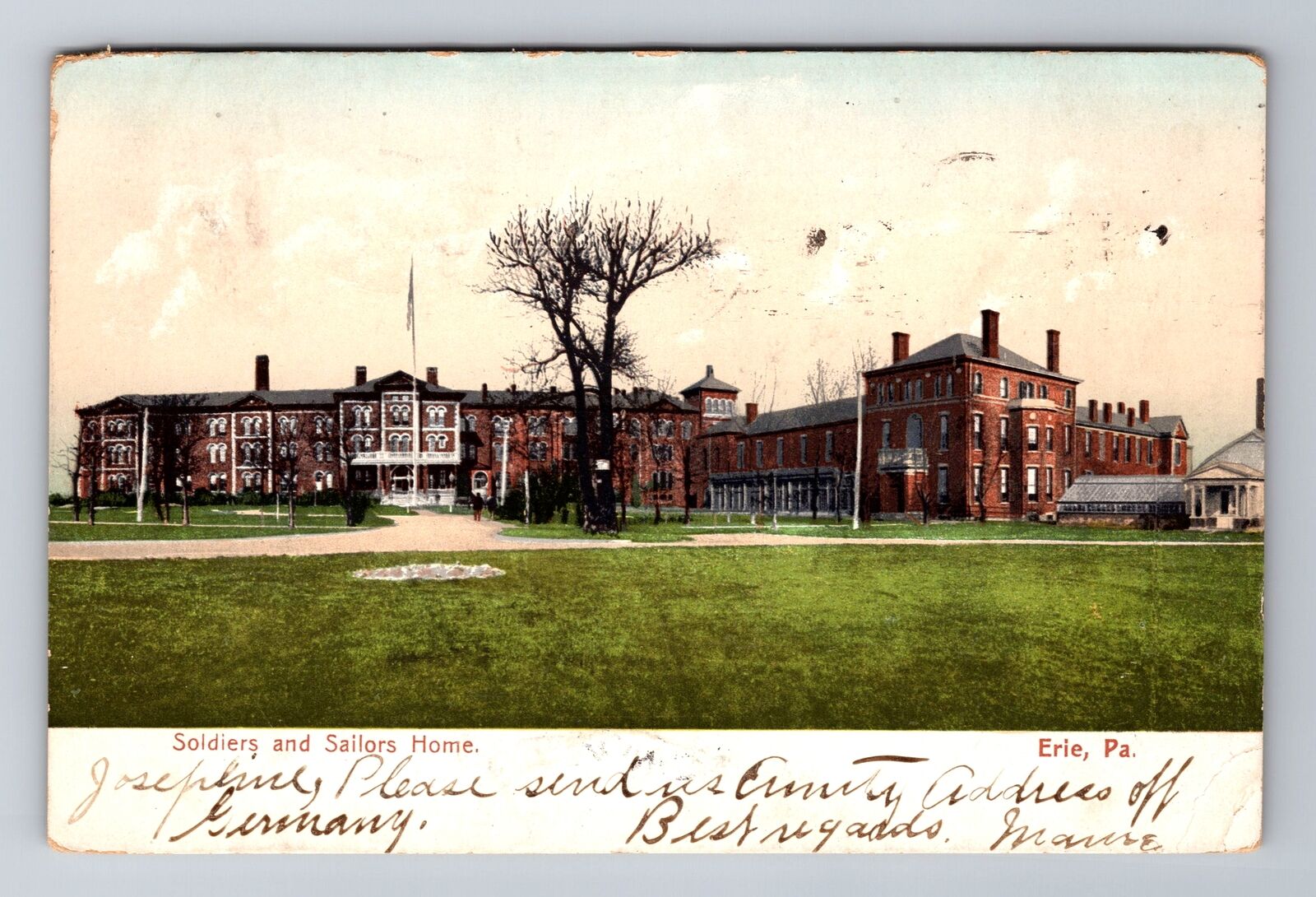 Erie PA-Pennsylvania, Soldiers and Sailors Home, Vintage c1906 Souvenir Postcard