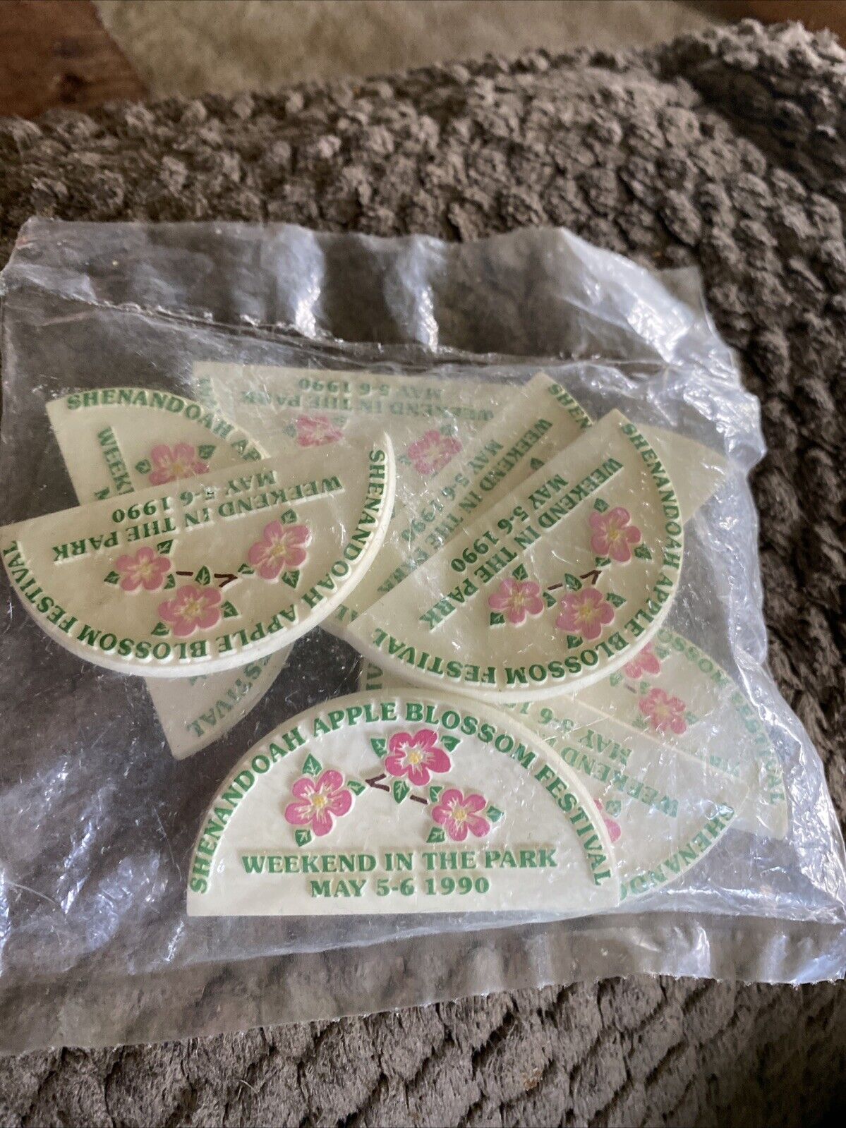 1990  Shenandoah Apple Blossom Festival  Lapel Pins Sealed Bag Of 9