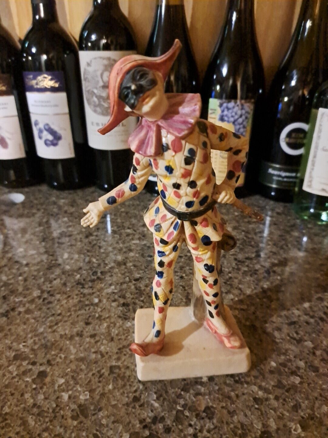 Vintage Italian Venetian Harlequin Jester / Clown Figurine Resin Made In Italy 