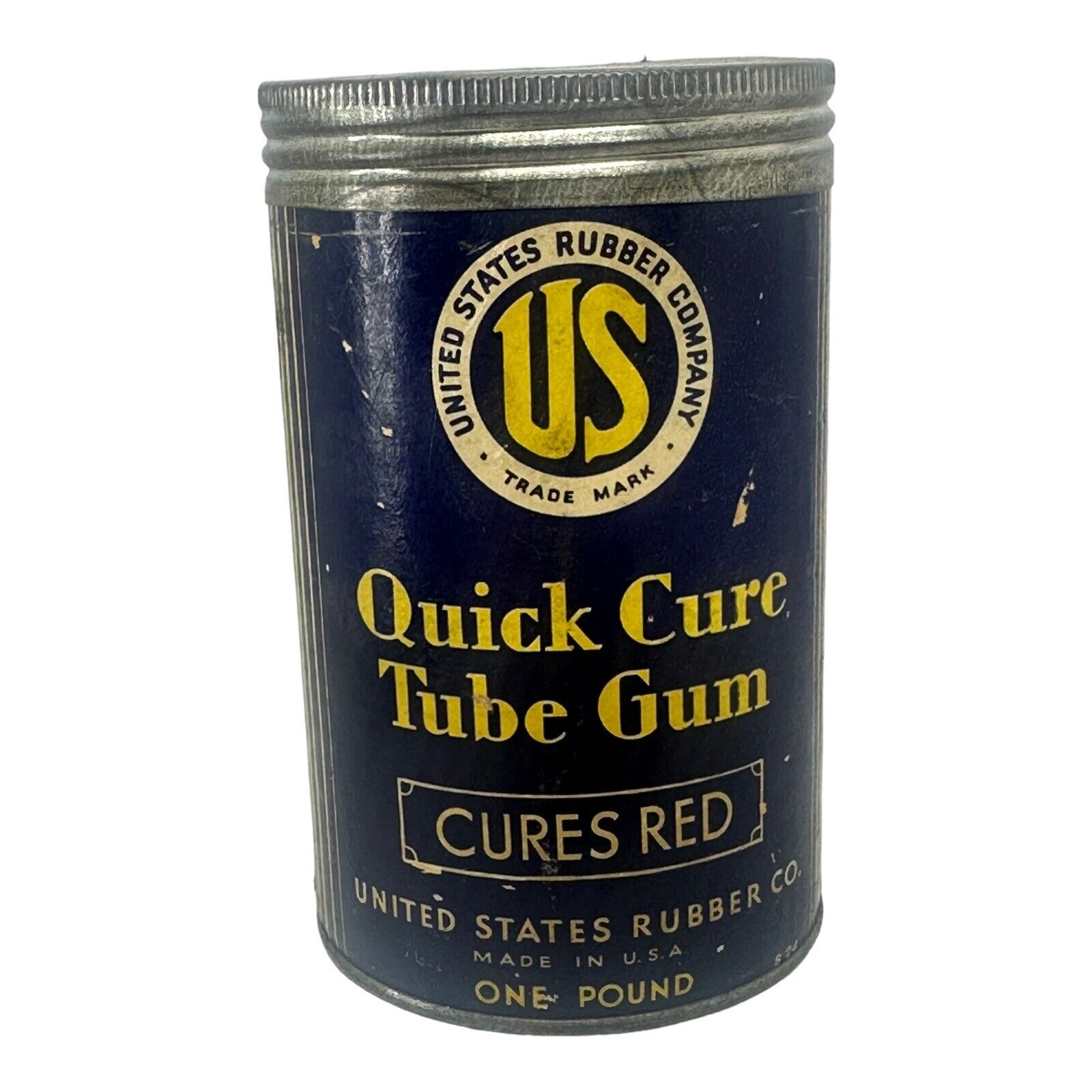 Vintage US Rubber Tire Repair Kit Quick Cure Tube Gum Composite EMPTY 5\