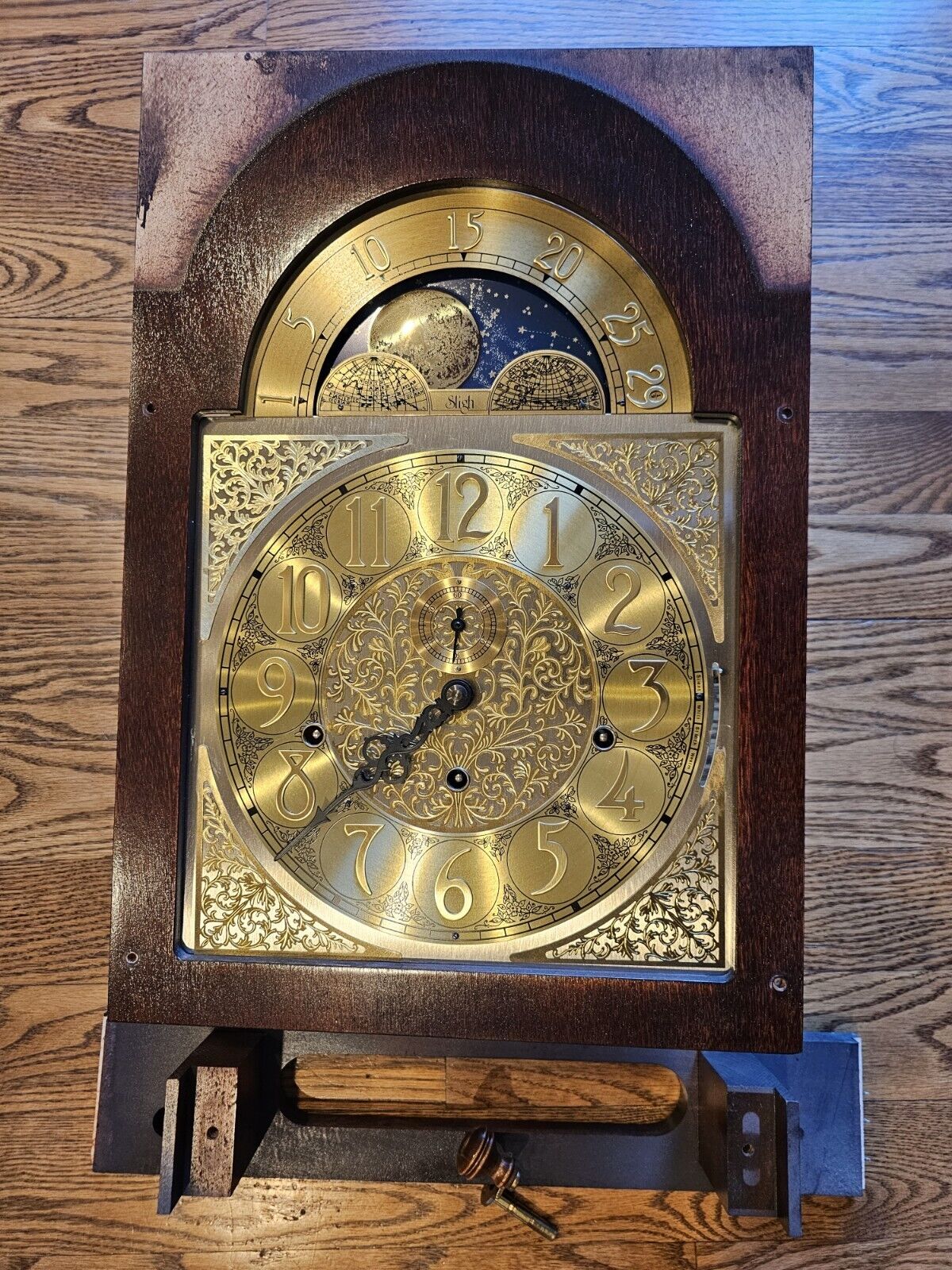 Sligh 0889-1-8H Triple Chime Grandfather Clock Dial Hermle 114cm Movement