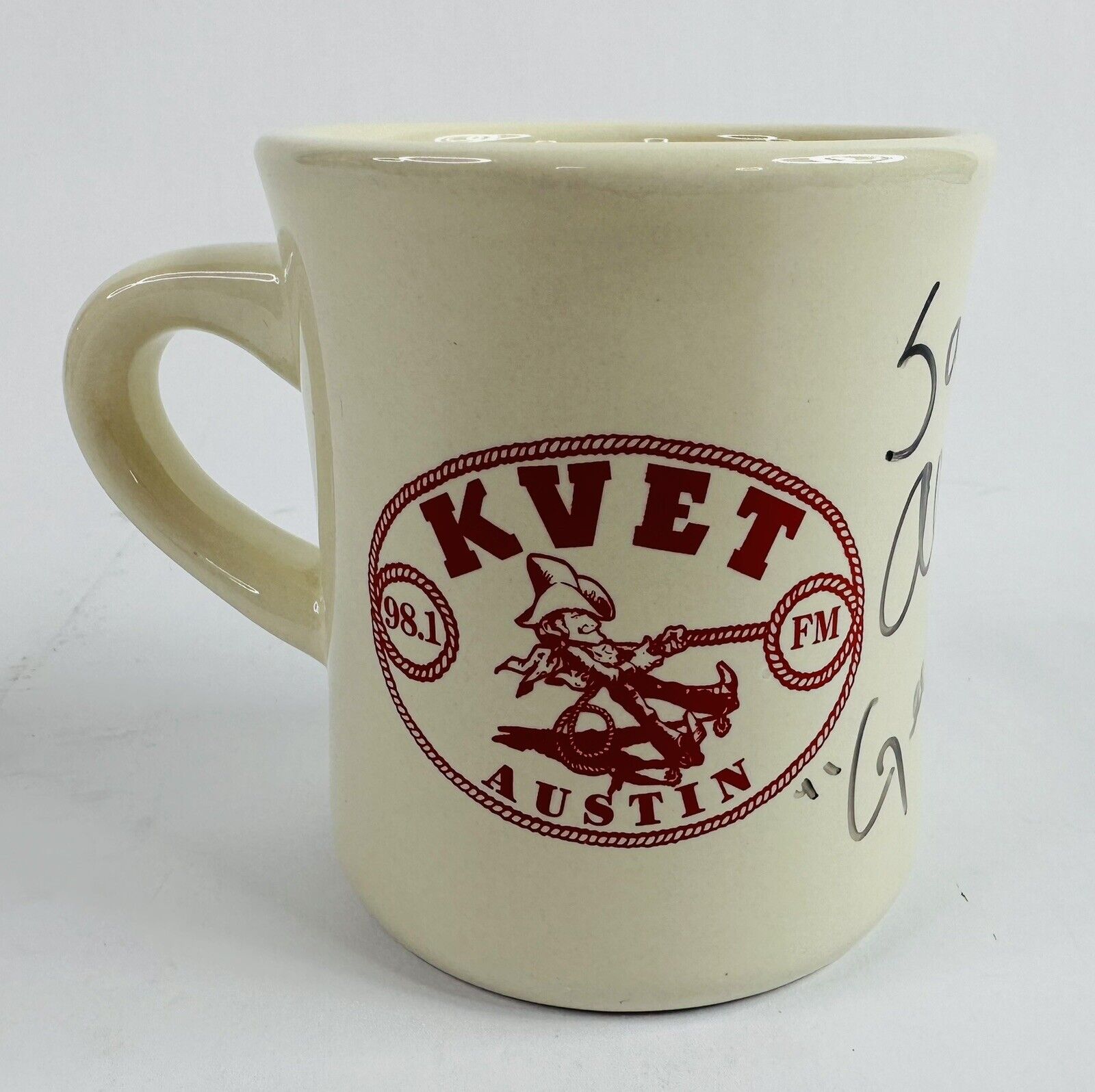 VTG Austin TX KVET Radio 98.1 SAMMY ALLRED “Geezinslaw” Autographed Coffee Mug