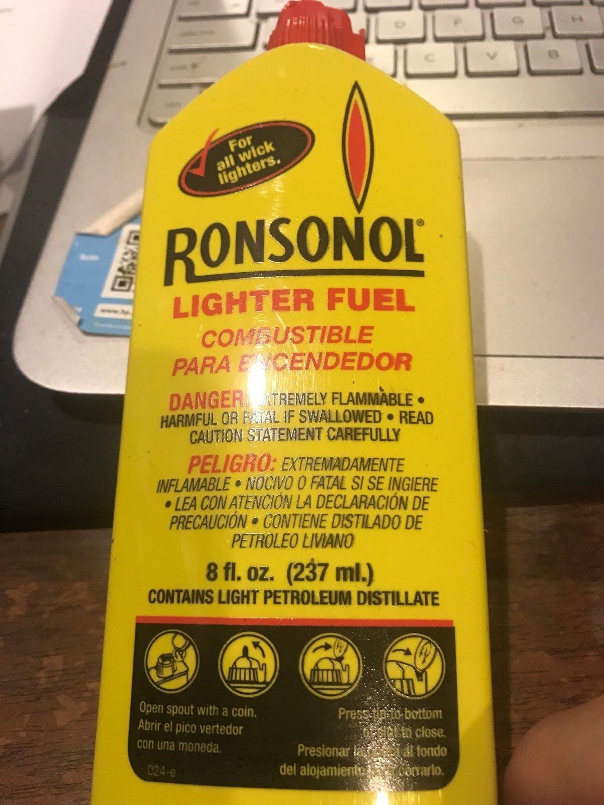 Ronsonol Best Lighter Fuel 8 OZ Bottle works with All Wick-Type Lighters 