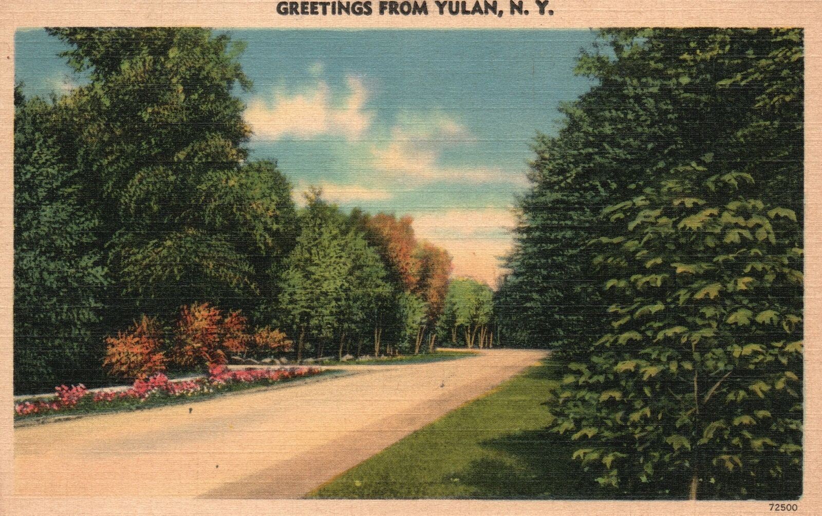Vintage Postcard 1943 Greetings From Yulan New York NY Roadside Spot Attractions