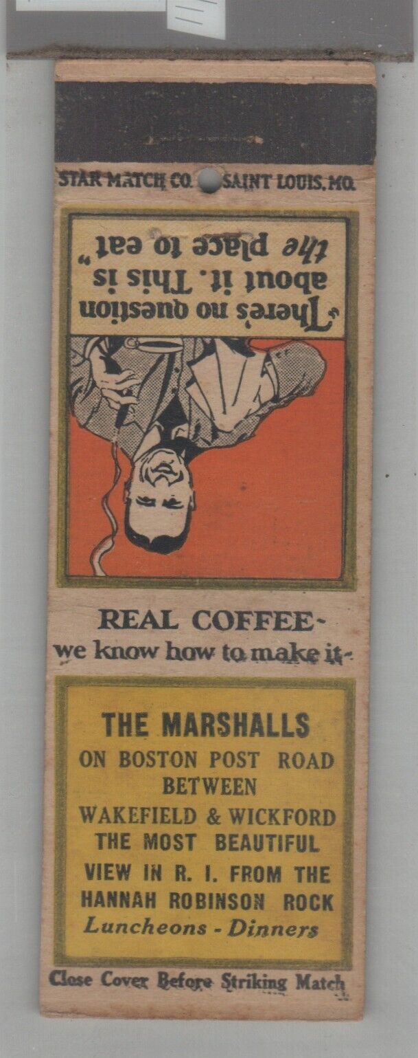 Matchbook Cover - Star Match Co The Marshalls Luncheons Wakefield, MA
