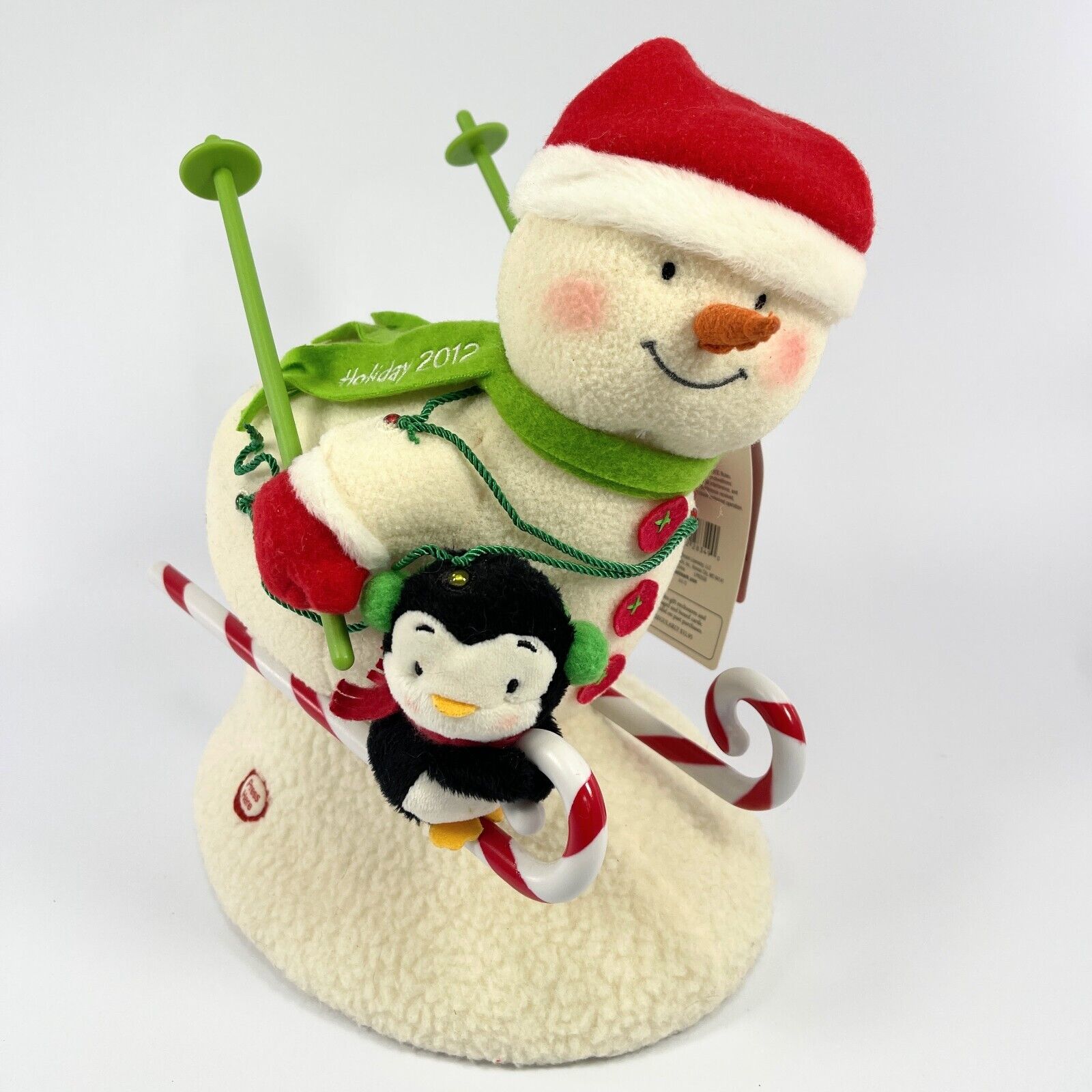 2012 Hallmark Singing Snowman Swooshin Duo Animated Plush Christmas Decor