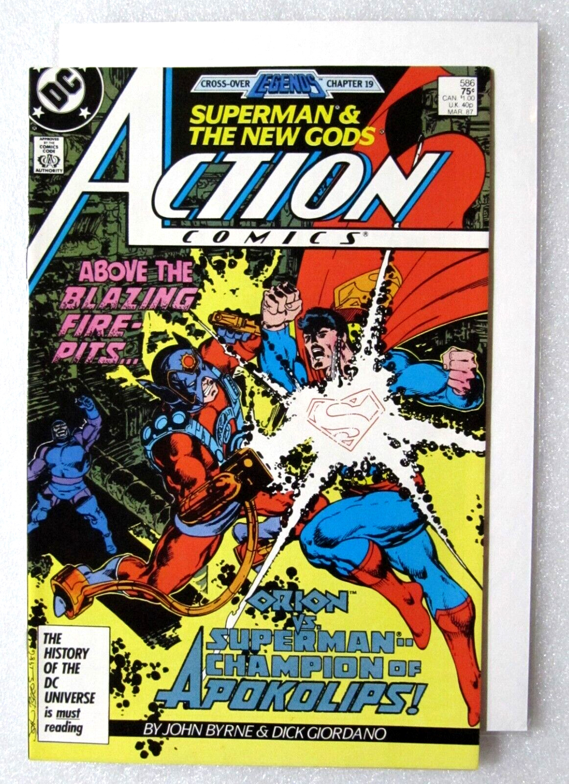 DC COMICS SUPERMAN ACTION COMICS #586 1987 COPPER AGE - DARKSEID - BOARDED - NEW