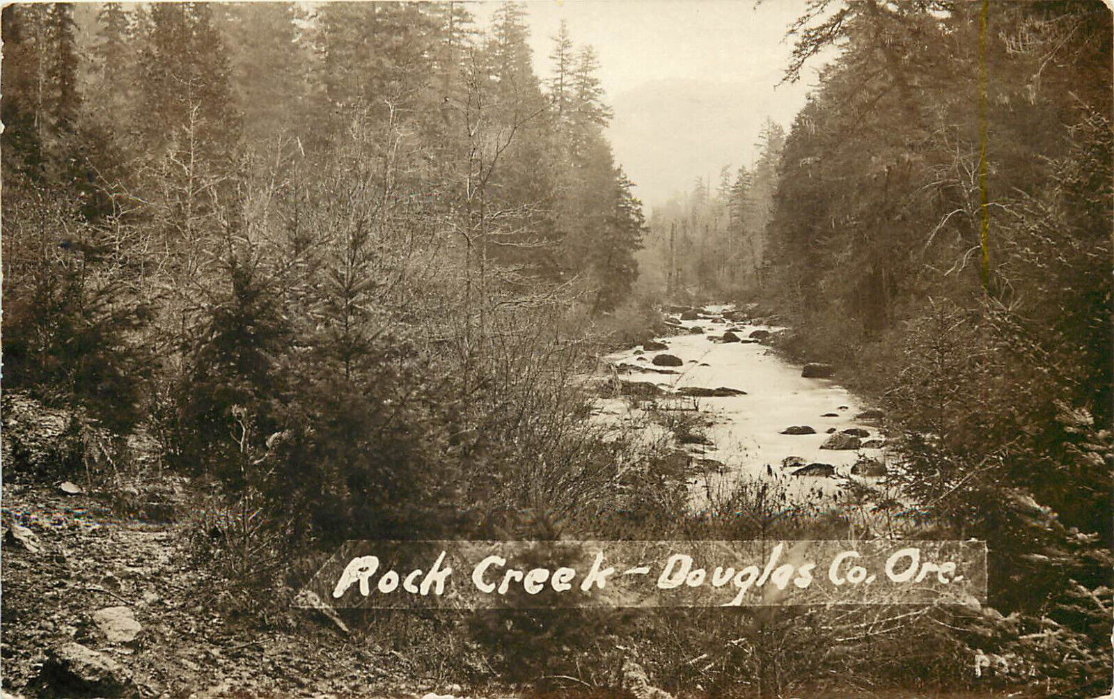 RPPC Postcard Rock Creek Douglas County OR