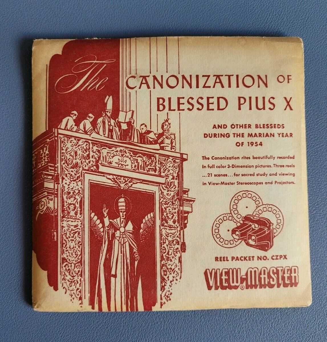 SEALED Vintage CZPX 410-ABC Canonization of Pope Pius X view-master Reels Packet
