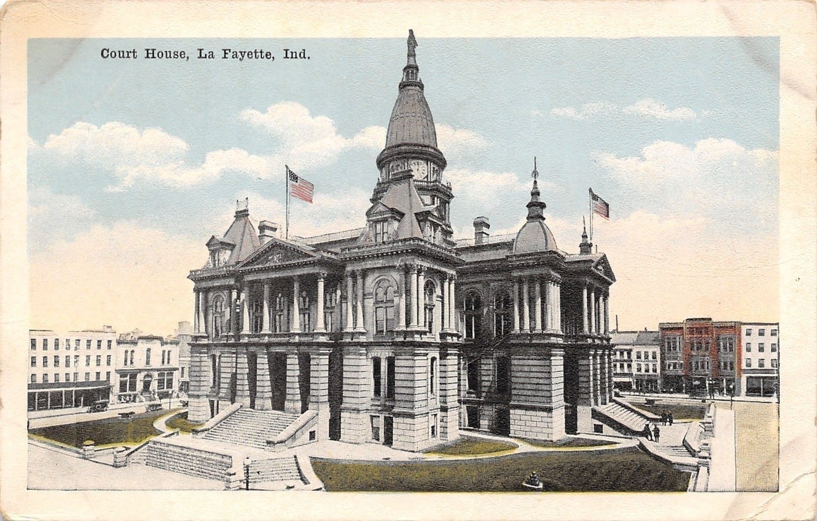 La Fayette Indiana~Court House~1920s Postcard