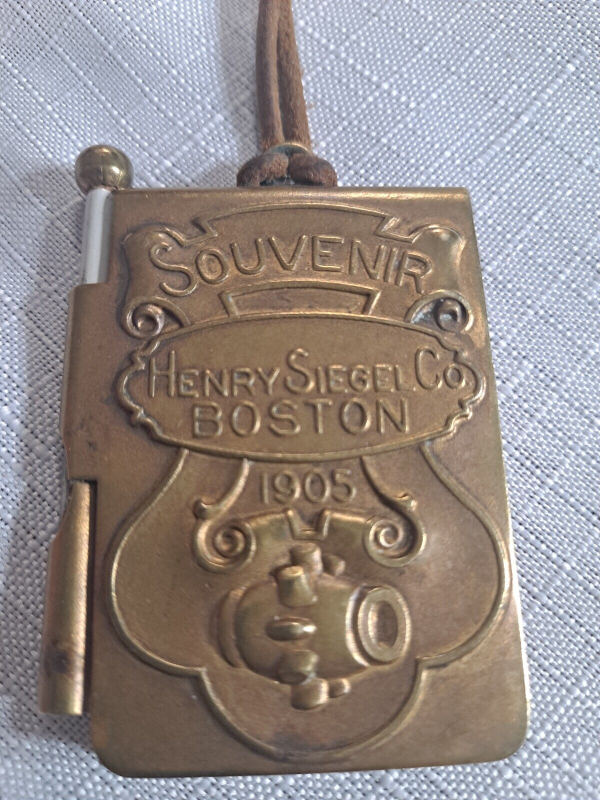 1905 Souvenir Henry Siegel Brass Notebook