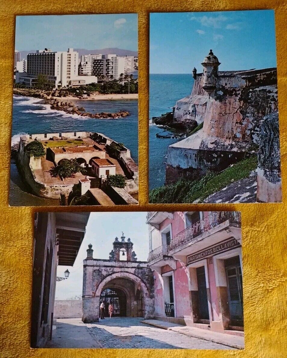 El Morro Castle Chapel Of Christ San Juan Puerto Rico Postcards Vintage