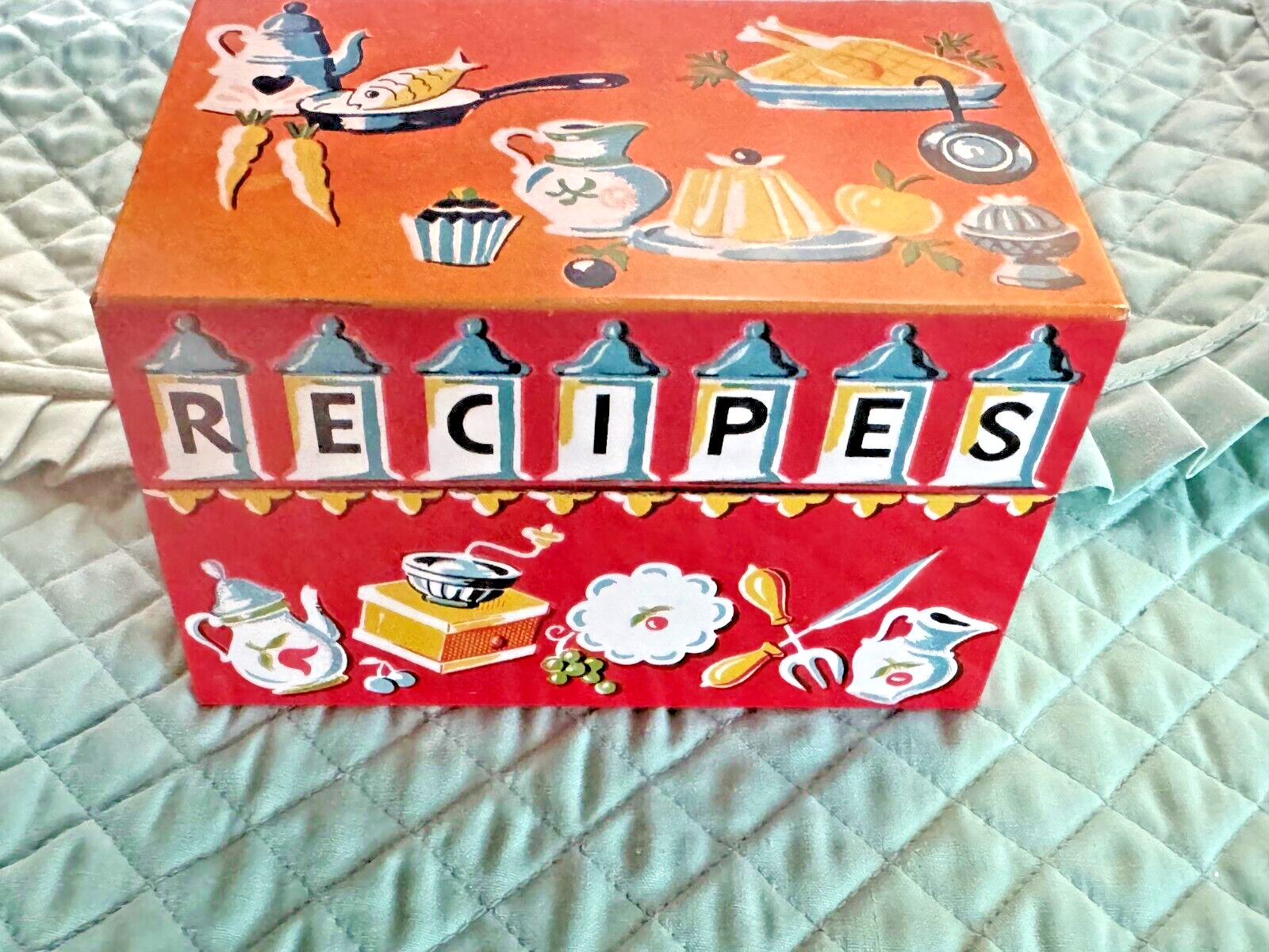 Vintage Stylecraft Metal Recipe Index Card Box Red Kitchen Recipes