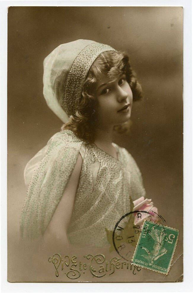 c 1913 Child Children Cute YOUNG GIRL photo postcard