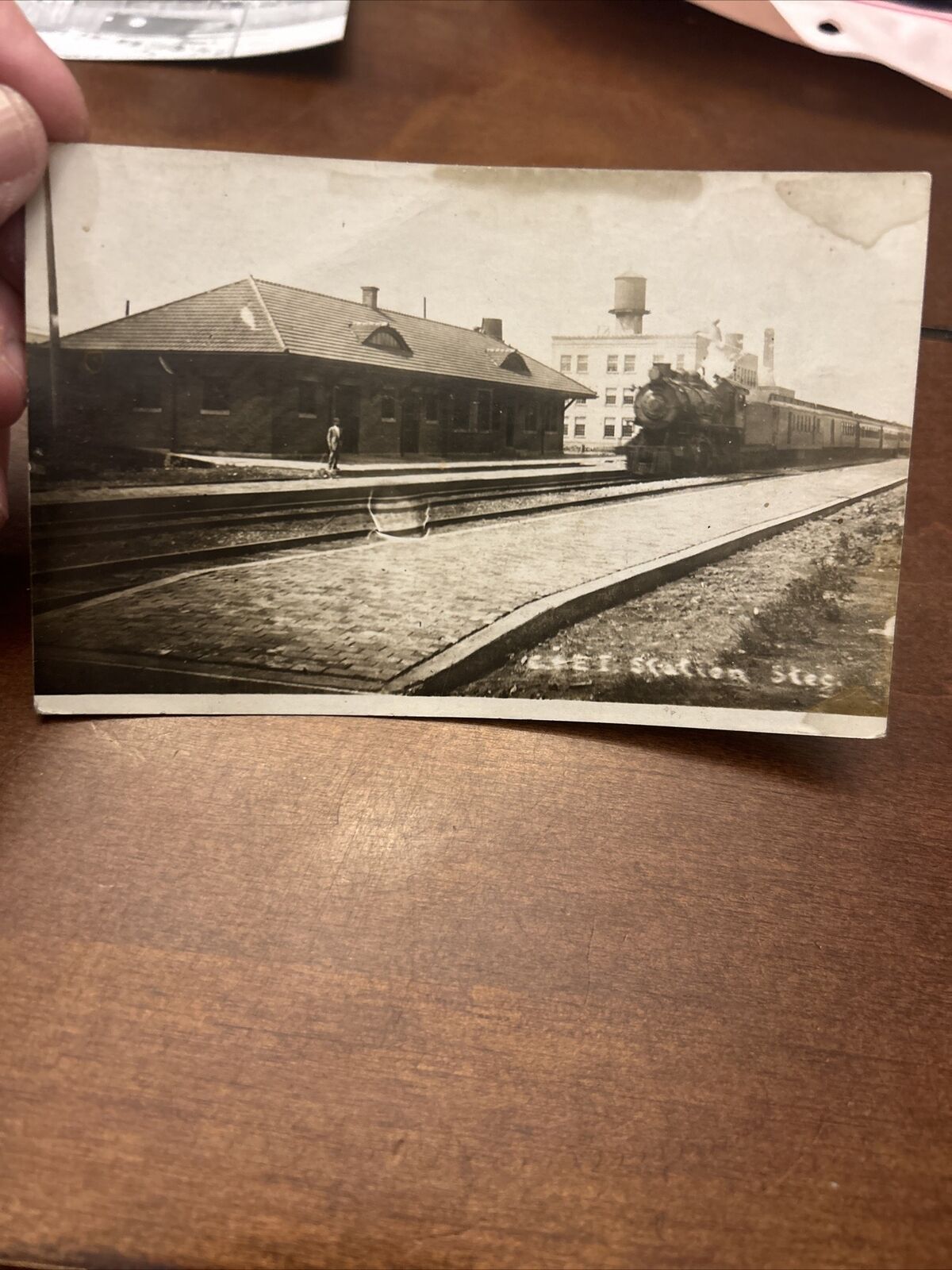 Steger IL Chicago & Eastern Illinois Railroad Depot Station RPPC Postcard 1913