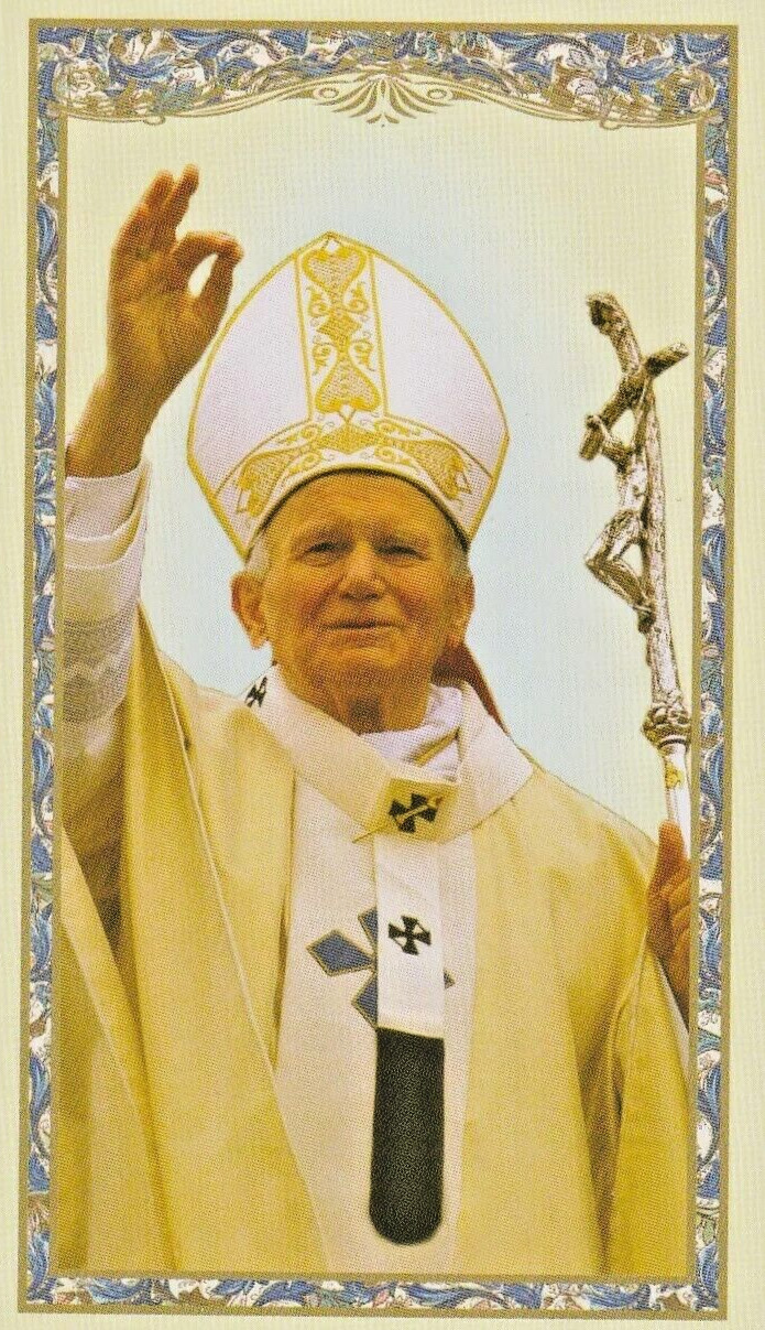 Blessed Pope John Paul II Laminated Holy Card with Biography and Prayer