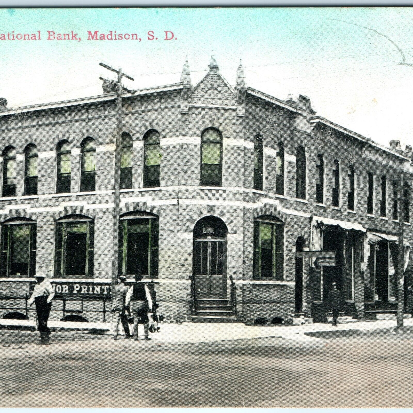 c1910s Madison SD Postcard Citizens National Bank Downtown Main St Postcard A115