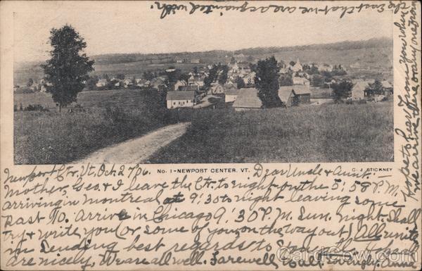 1906 Newport Center,VT Scenic View Orleans County Vermont C.J. Stickney Postcard